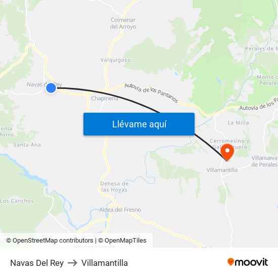 Navas Del Rey to Villamantilla map