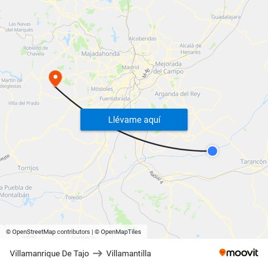 Villamanrique De Tajo to Villamantilla map