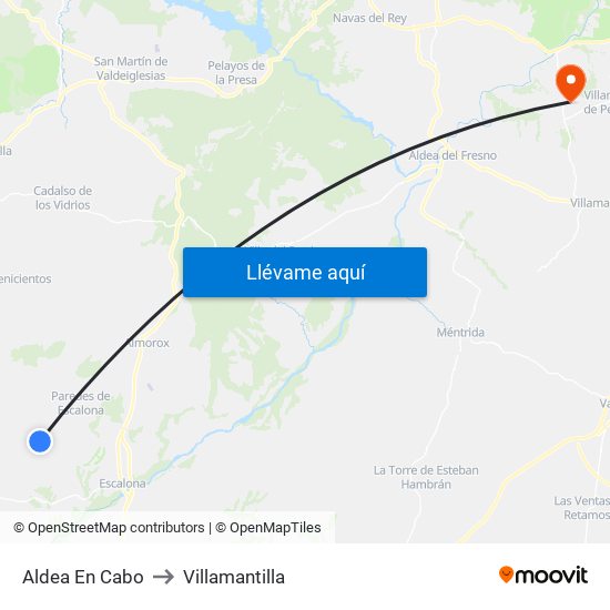 Aldea En Cabo to Villamantilla map