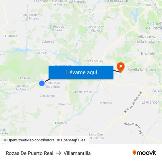 Rozas De Puerto Real to Villamantilla map