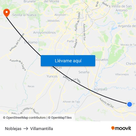 Noblejas to Villamantilla map