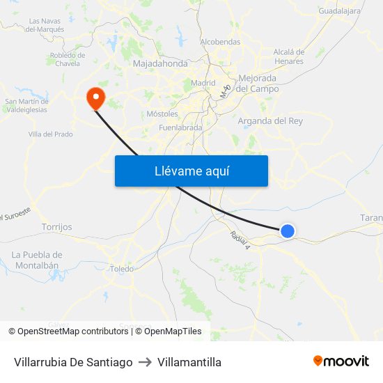 Villarrubia De Santiago to Villamantilla map