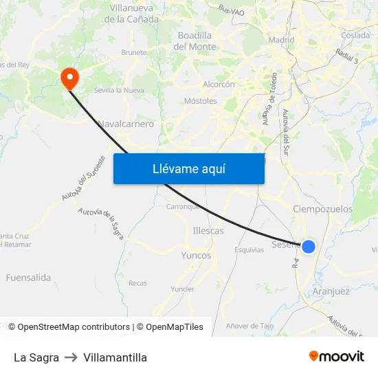 La Sagra to Villamantilla map