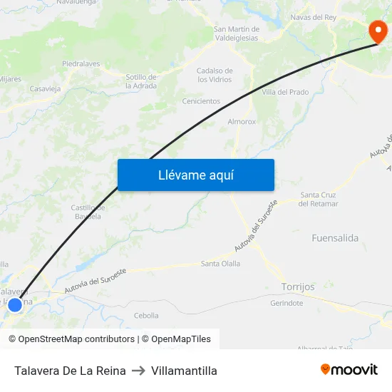 Talavera De La Reina to Villamantilla map