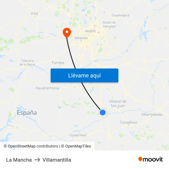 La Mancha to Villamantilla map