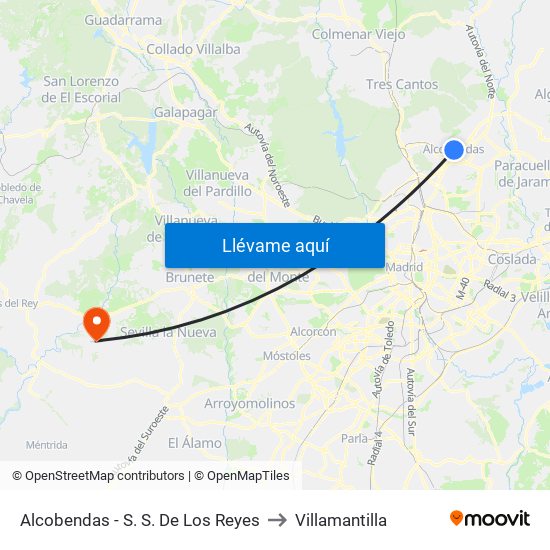 Alcobendas - S. S. De Los Reyes to Villamantilla map