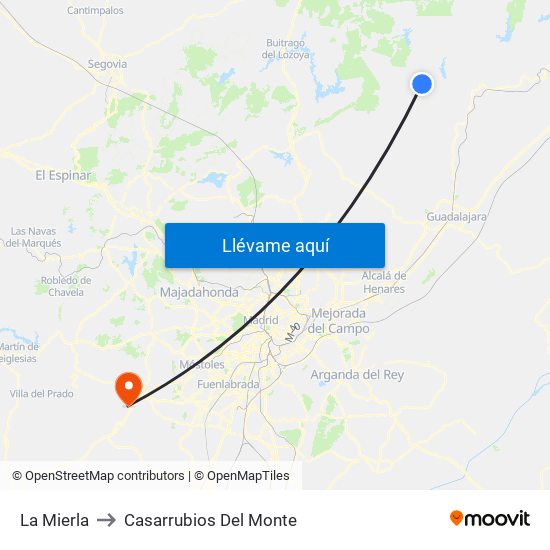 La Mierla to Casarrubios Del Monte map