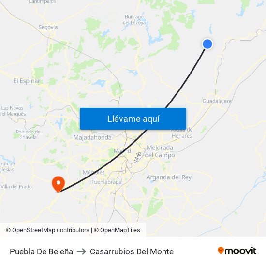 Puebla De Beleña to Casarrubios Del Monte map