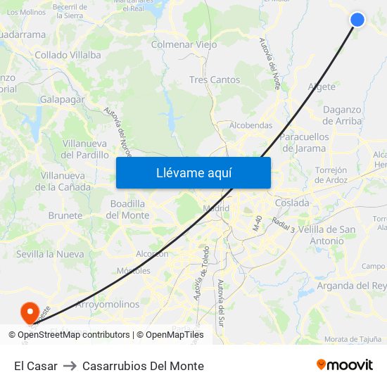 El Casar to Casarrubios Del Monte map