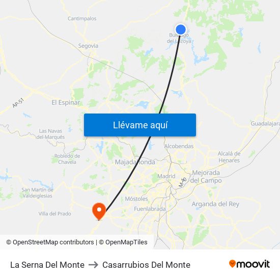 La Serna Del Monte to Casarrubios Del Monte map