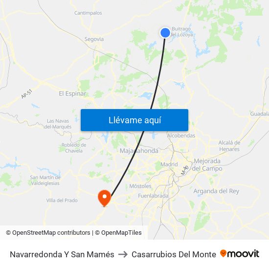 Navarredonda Y San Mamés to Casarrubios Del Monte map