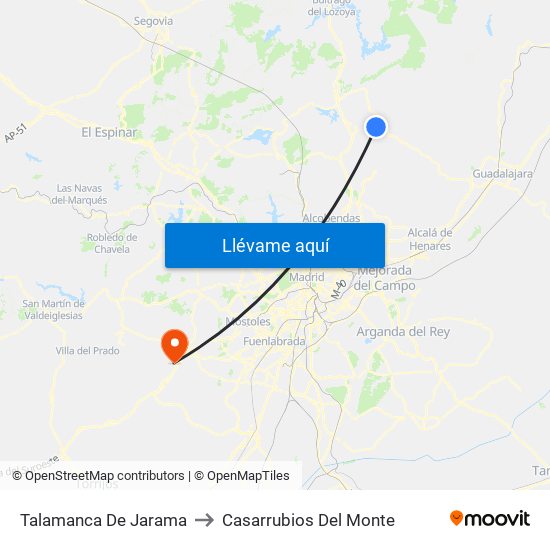 Talamanca De Jarama to Casarrubios Del Monte map