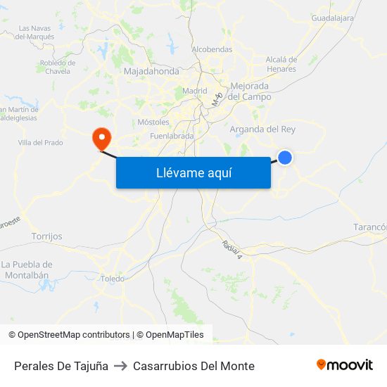Perales De Tajuña to Casarrubios Del Monte map