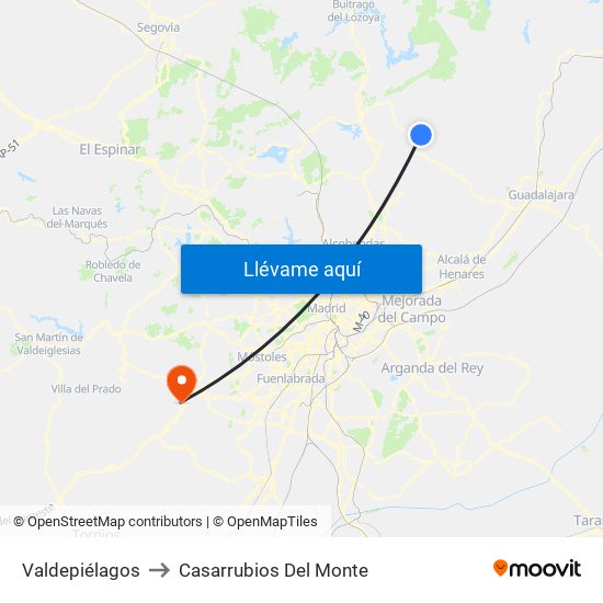 Valdepiélagos to Casarrubios Del Monte map