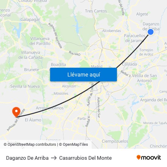 Daganzo De Arriba to Casarrubios Del Monte map
