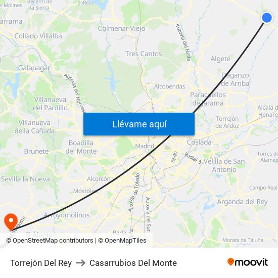Torrejón Del Rey to Casarrubios Del Monte map