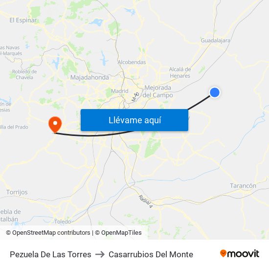Pezuela De Las Torres to Casarrubios Del Monte map