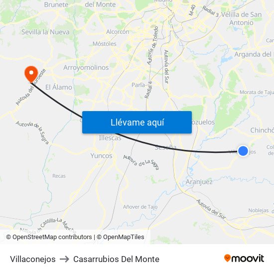 Villaconejos to Casarrubios Del Monte map