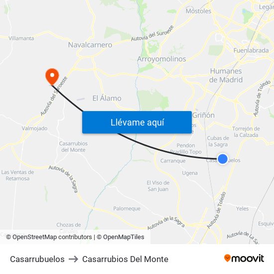 Casarrubuelos to Casarrubios Del Monte map