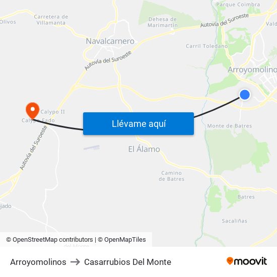 Arroyomolinos to Casarrubios Del Monte map