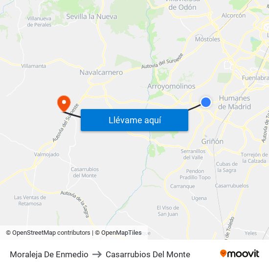 Moraleja De Enmedio to Casarrubios Del Monte map