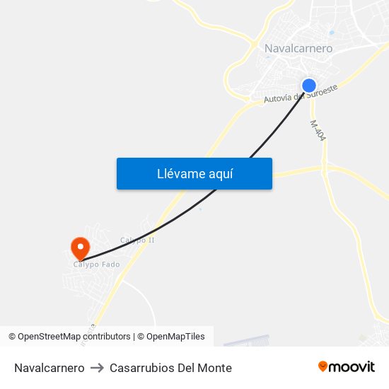Navalcarnero to Casarrubios Del Monte map