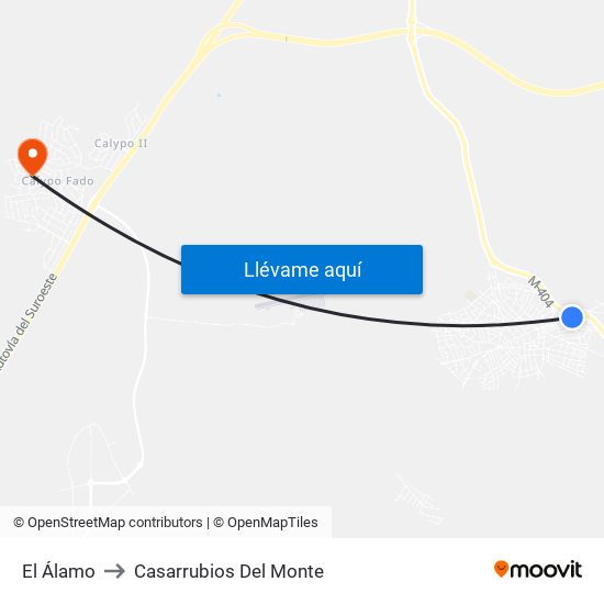 El Álamo to Casarrubios Del Monte map