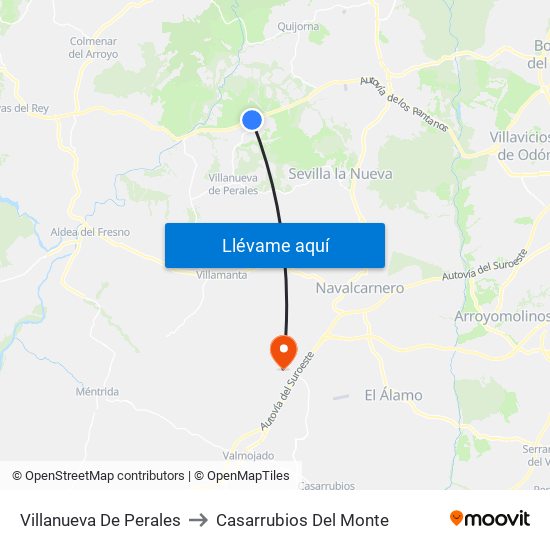 Villanueva De Perales to Casarrubios Del Monte map