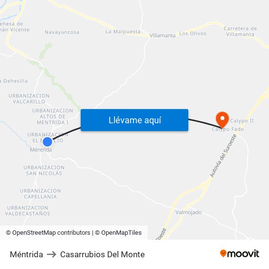 Méntrida to Casarrubios Del Monte map