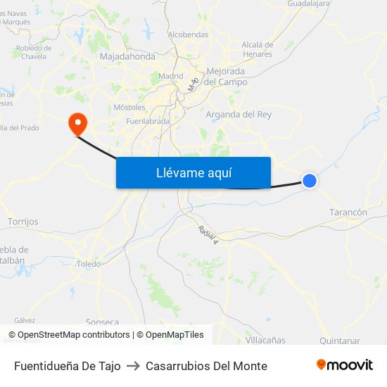 Fuentidueña De Tajo to Casarrubios Del Monte map