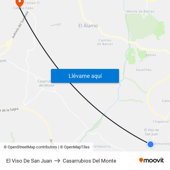 El Viso De San Juan to Casarrubios Del Monte map