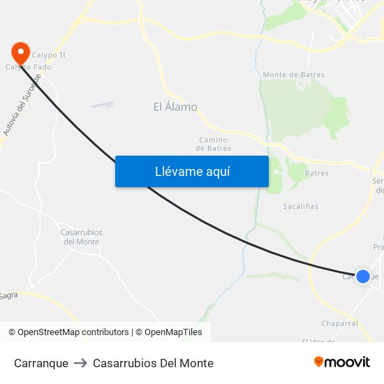 Carranque to Casarrubios Del Monte map