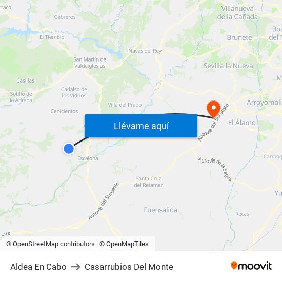 Aldea En Cabo to Casarrubios Del Monte map