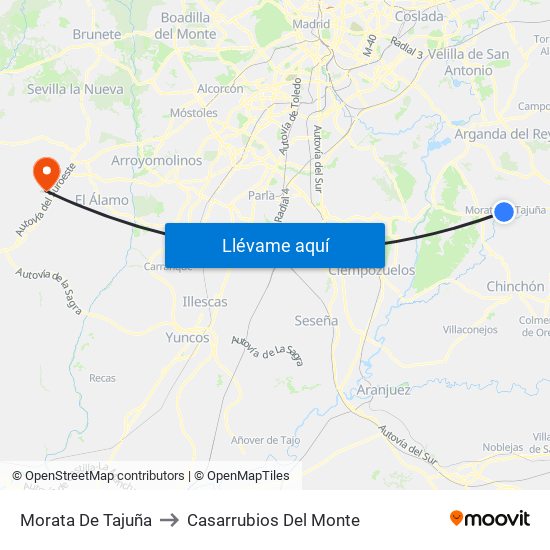 Morata De Tajuña to Casarrubios Del Monte map