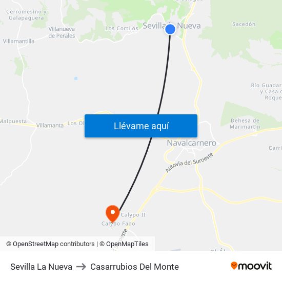 Sevilla La Nueva to Casarrubios Del Monte map
