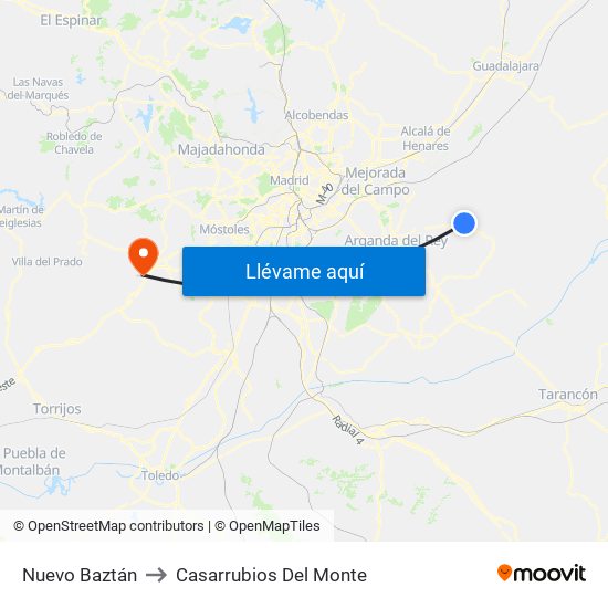 Nuevo Baztán to Casarrubios Del Monte map