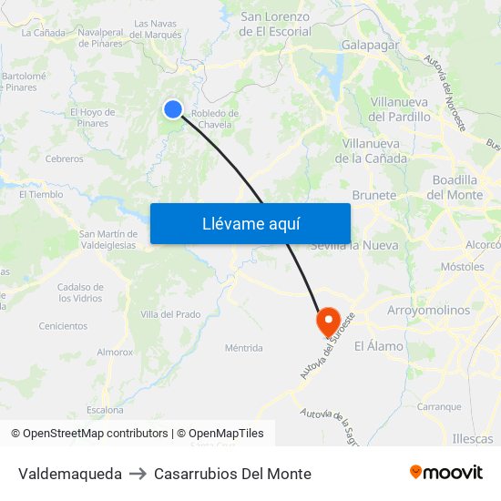 Valdemaqueda to Casarrubios Del Monte map