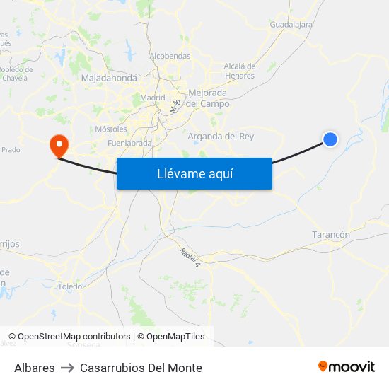 Albares to Casarrubios Del Monte map