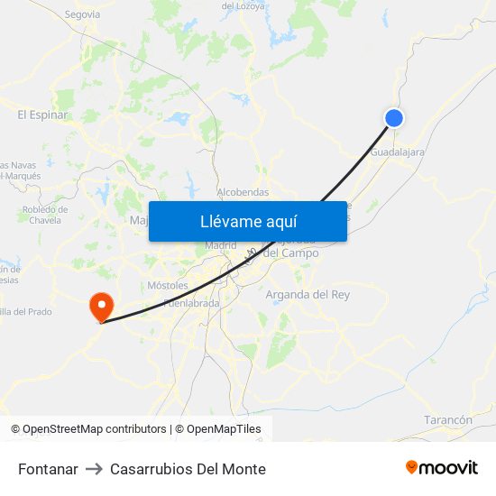 Fontanar to Casarrubios Del Monte map