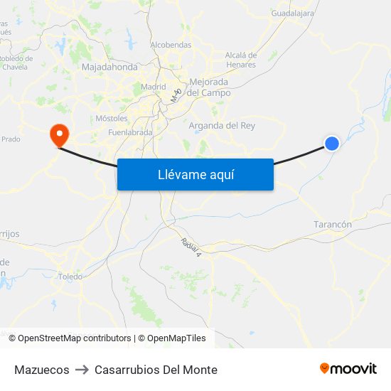 Mazuecos to Casarrubios Del Monte map