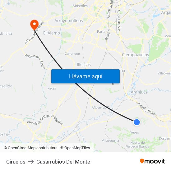 Ciruelos to Casarrubios Del Monte map