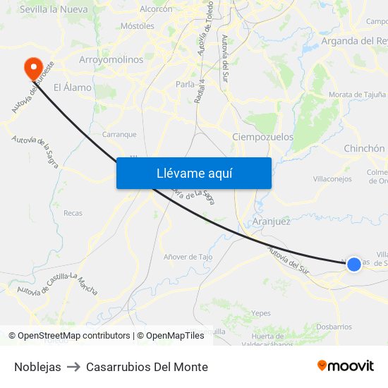 Noblejas to Casarrubios Del Monte map