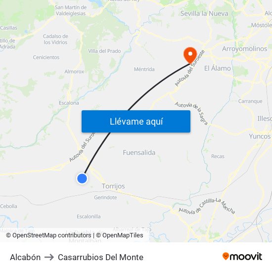 Alcabón to Casarrubios Del Monte map