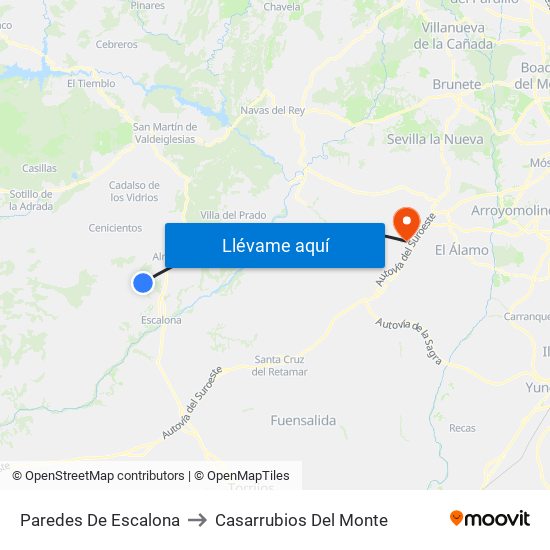 Paredes De Escalona to Casarrubios Del Monte map
