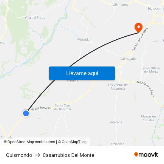 Quismondo to Casarrubios Del Monte map