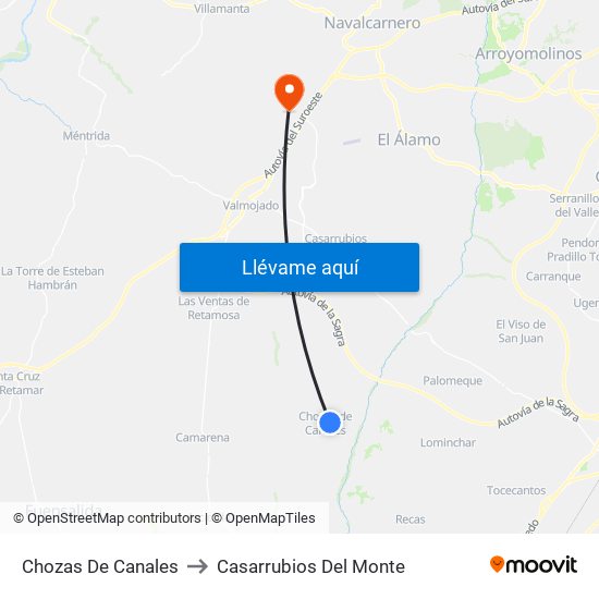 Chozas De Canales to Casarrubios Del Monte map