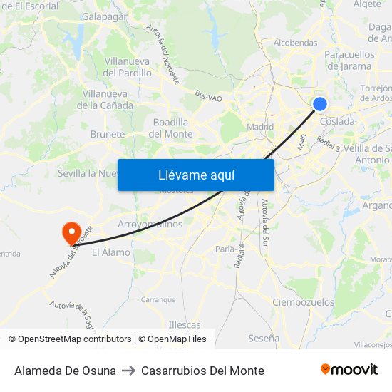 Alameda De Osuna to Casarrubios Del Monte map