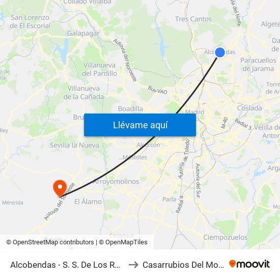 Alcobendas - S. S. De Los Reyes to Casarrubios Del Monte map