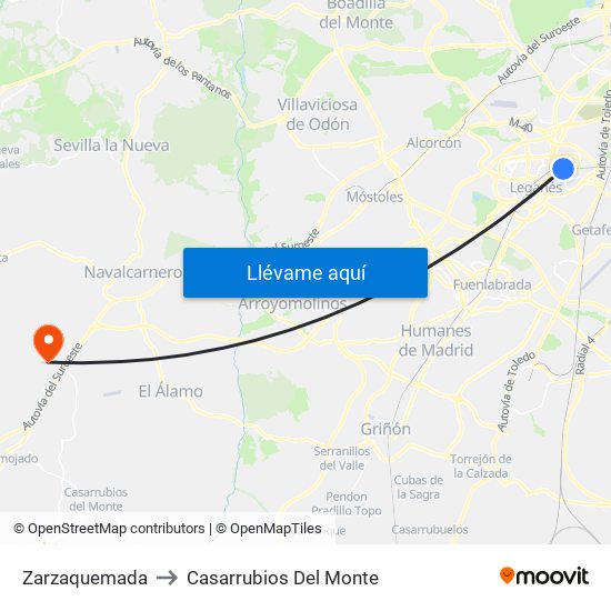 Zarzaquemada to Casarrubios Del Monte map