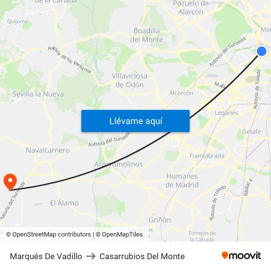 Marqués De Vadillo to Casarrubios Del Monte map